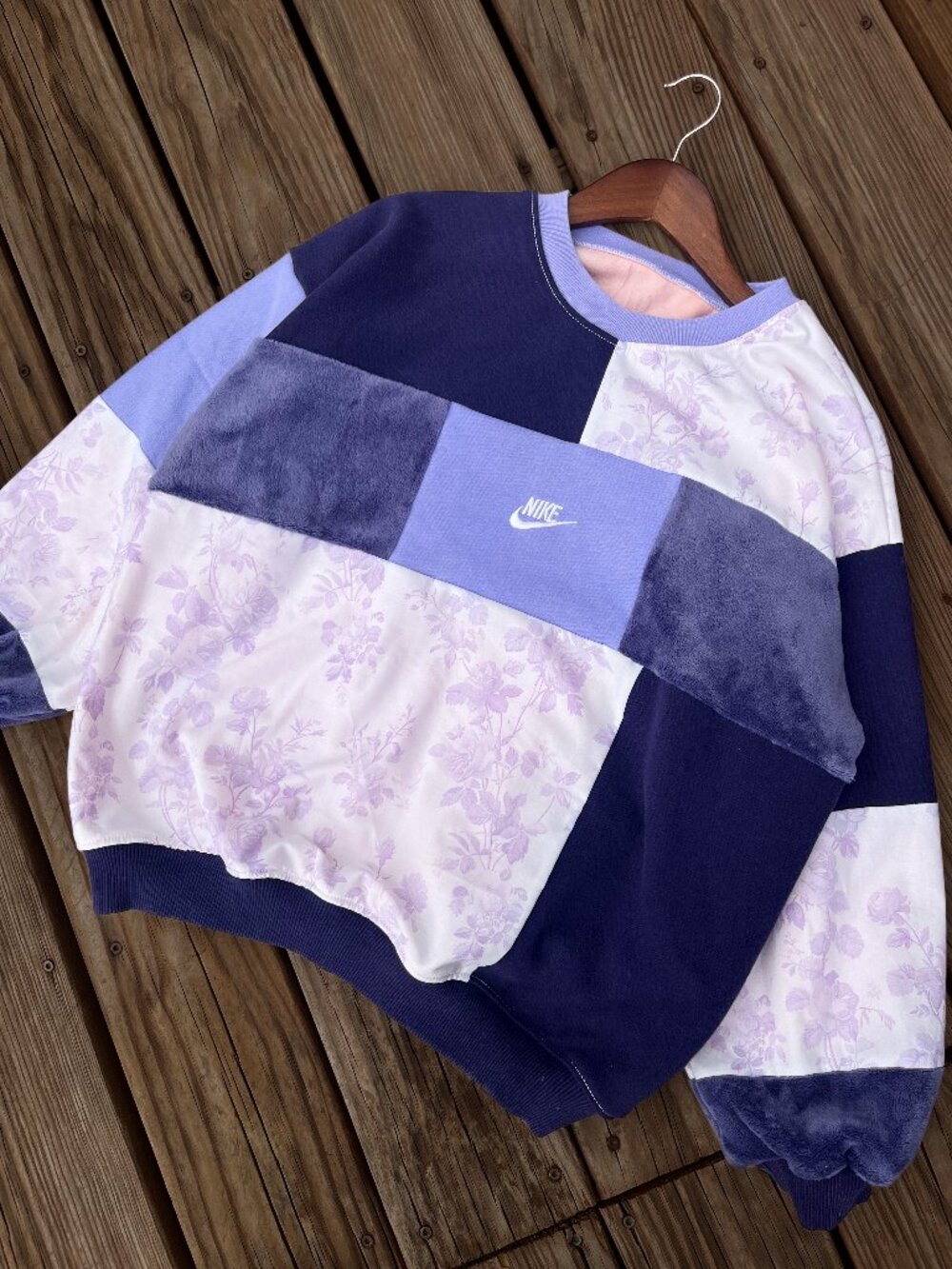 Nike upcycled patchwork crewneck
